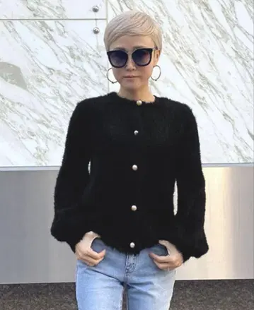 JENNE 소프트 모헤어 터치 가디건 M 사이즈
