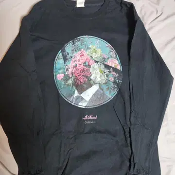 waterweed 꽃무늬 그래픽 T셔츠 M 사이즈 블랙