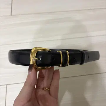 foufou 블랙 벨트 골드 버클
