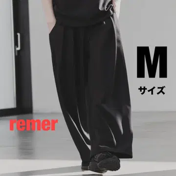 remer 루즈 턱 와이드 팬츠 M 사이즈 블랙
