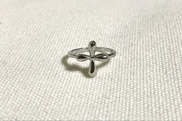 [ 새상품급 ] 실버 크로스 모티브 핑키링
