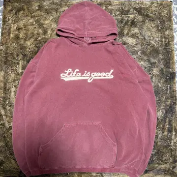오니 페이드 Life is good 후드 부착 후드티 핑크