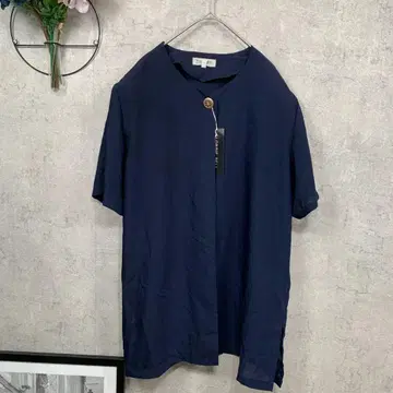 새상품급 flarrie bell 셔츠 블라우스 반팔 XXL 네이비 무지