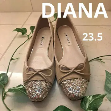 DIANA 베이지 플랫슈즈 글리터 포함
