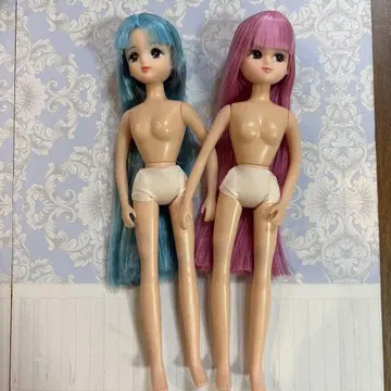 리카짱 컬러풀 헤어 핑크 헤어 스카이블루 헤어 롱 헤어