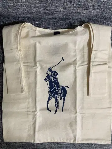 폴로 랄프로렌 로고 에코백 아이보리