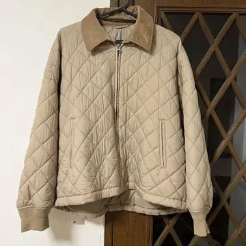 UNIQLO C 퀼팅 자켓 코듀로이 옷깃 베이지