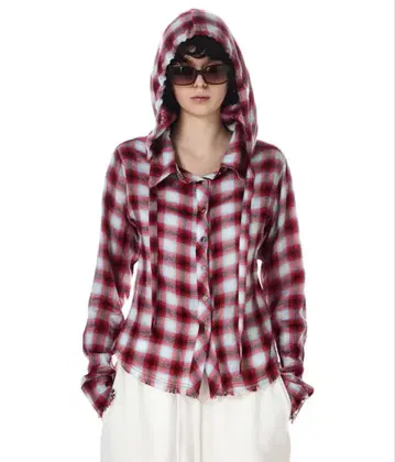 BEEDEN HOODED LIGHT CHECK SHIRT
