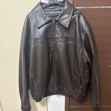 ROUNDTREE & YORKE 가죽 자켓 다크 브라운