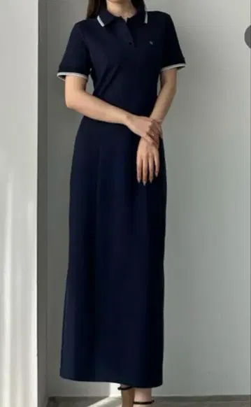 Louere 루엘레 I라인 폴로 원피스 네이비