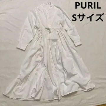 PURIL 화이트 롱 셔츠 원피스 긴팔 올 시즌 S 사이즈