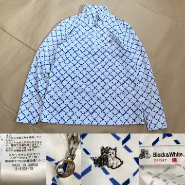 Black & White 하프 지퍼 하이넥 여성용 골프 올 패턴