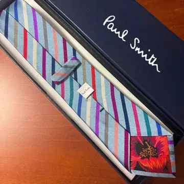 현행 택 폴스미스 멀티 컬러 스트라이프 넥타이 안감 플라워