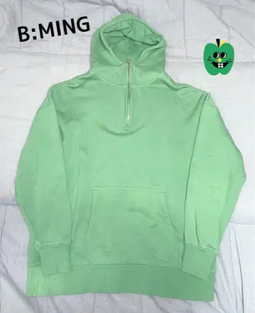 B:MING by BEAMS 하프 지퍼 후드티 그린 M 사이즈 상당
