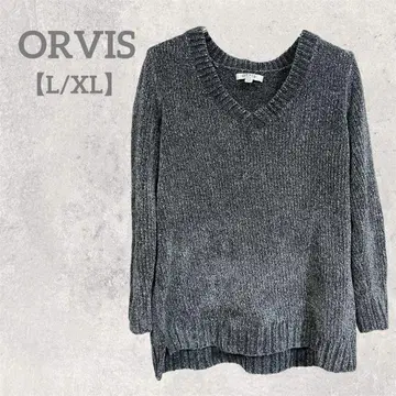 ORVIS [L/XL] 그레이 V넥 니트 스웨터