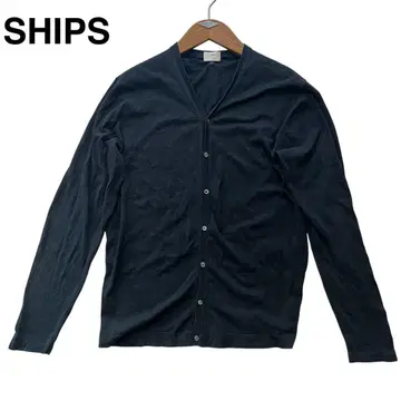 SHIPS 블랙 V넥 가디건 COTTON 100% M 사이즈