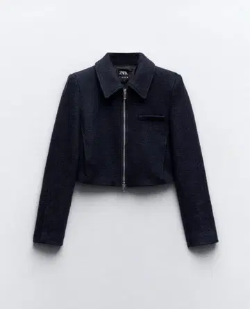 ZARA 텍스처 크롭 블레이저 네이비 S 사이즈
