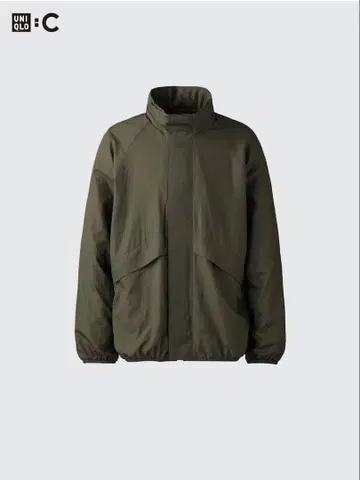 유니클로 UNIQLOC 라이트웨이트 스탠드 블루종 xs 올리브