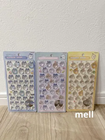 치이카와 (먼작귀) 모자 꽁지 드롭 씰 3종