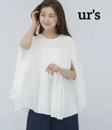 ur's 케이프 시어 블라우스 여성용 상의 블라우스 케이프 플레어