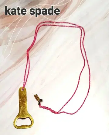 [ kate spade ] 병따개 목걸이 핑크 체인