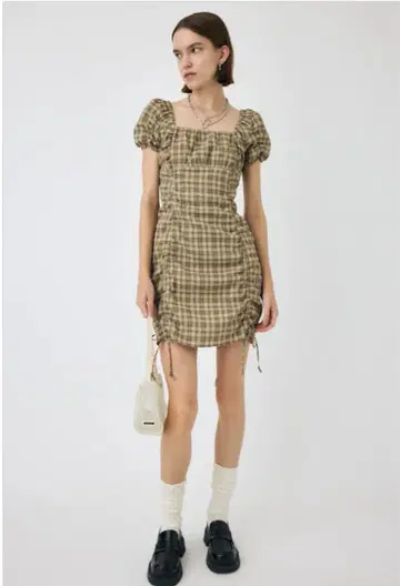 MOUSSY GATHER RIBBON 미니 드레스