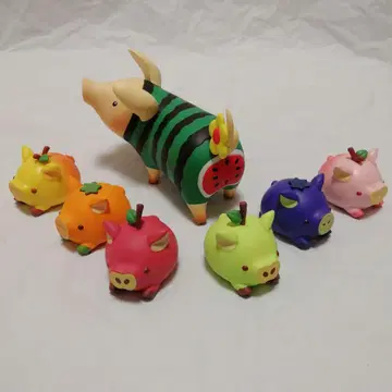 후르츠 피그  피규어 6개 몬스터 헌터 푸기 수박 패턴