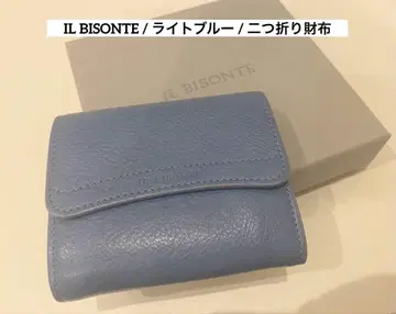 새상품급 IL BISONTE 일비종떼 접이식 지갑 컴팩트 블루