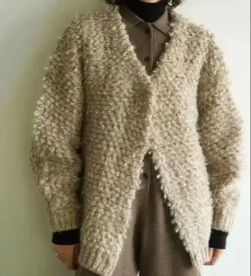 MIX LOOP MOHAIR KNIT CARDIGAN