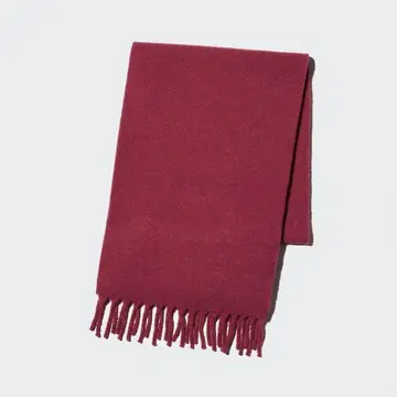 유니클로 수플레얀 청키 스톨 머플러 빨간색 레드 RED
