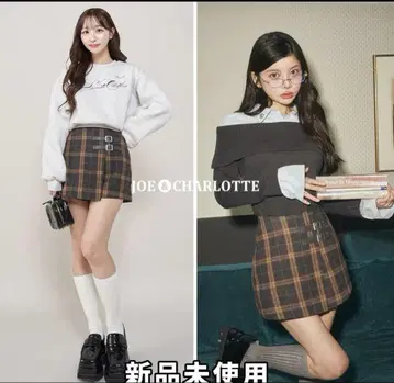 체크 더블 랩 벨트 미니 스커트 Darich M 사이즈