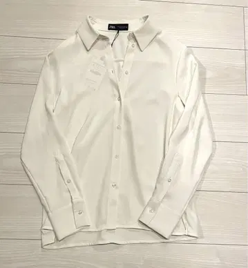 [ 새상품 ] ZARA 자라 셔츠 블라우스 화이트 화이트 셔츠 무지