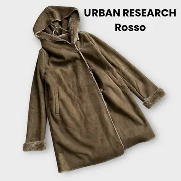 어반 리서치 로쏘 F 무스탕 후드 코트 스웨이드 브라운