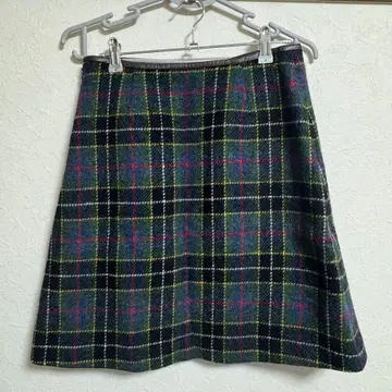 해리스 트위드 체크 무늬 미니 스커트