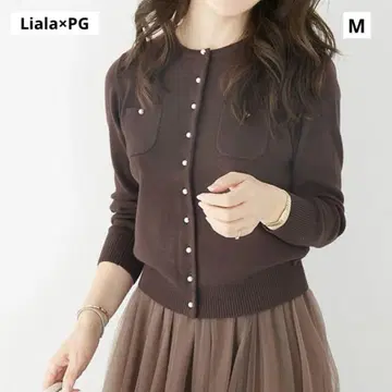 [새상품급] Liala x PG 긴팔 니트 펄 브라운 가디건