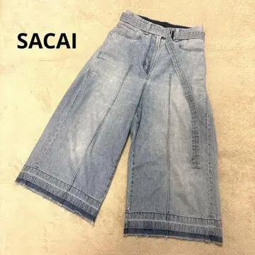 새상품급 sacai 와이드 데님 팬츠 벨트 포함 하이웨스트 인사이드 아웃