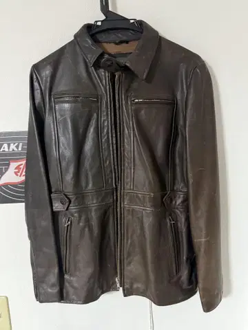 BANANA REPUBLIC 천연 가죽 다크 브라운 자켓