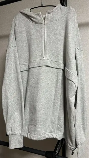 하프 지퍼 후드티