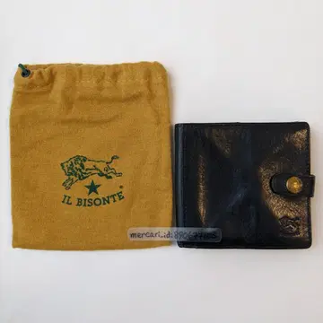 일비종떼 Il Bisonte 지갑 이단 접이식 지갑 네이비