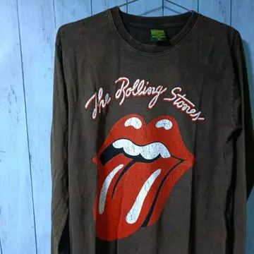 더 롤링 스톤즈 긴팔 티셔츠 브라운 XL 양면 프린트