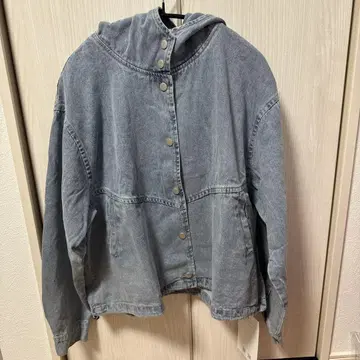 후드 부착 데님 자켓