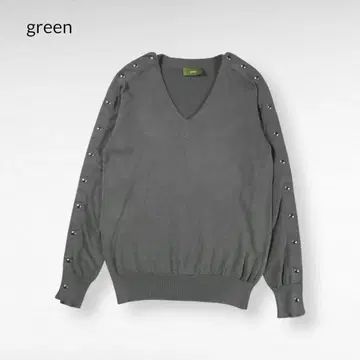 green (HYKE) V neck Long Sleeves Knit