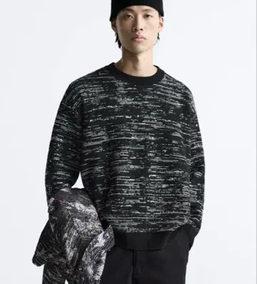 ZARA 자카드 스웨터 남성용 니트 S 사이즈
