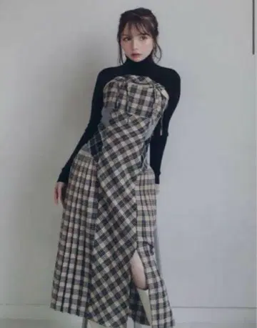 Andmary Nadia check long dress