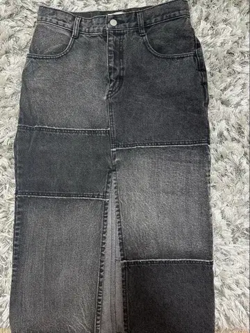 후스후 롱 데님 스커트