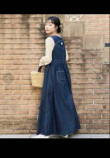 완판 썸씽 x 프릭스스토어 콜라보 데님 카슈쿨 원피스