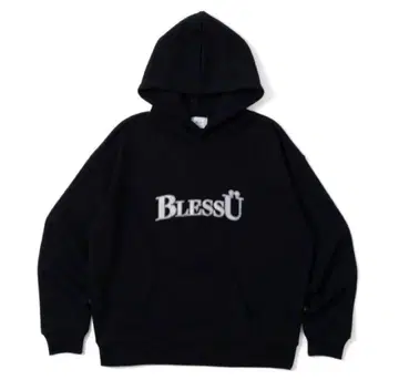 BLESS U BU OG 로고 후드티 M 사이즈 블랙 컬러 후드티