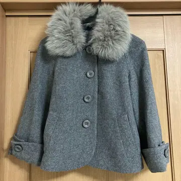 ru 그레이 울 피코트 퍼 포함