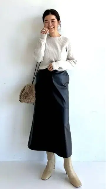 Demi-Luxe BEAMS 인조 가죽 스커트 38
