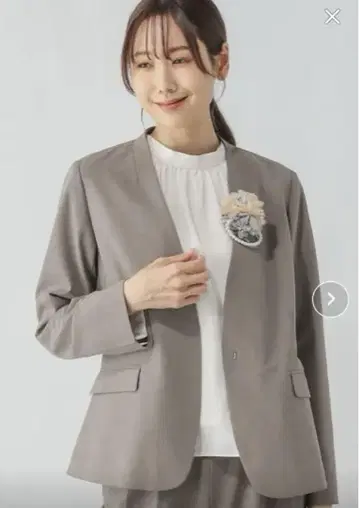 글로벌 워크 우츠쿠 실루엣 노카라 자켓